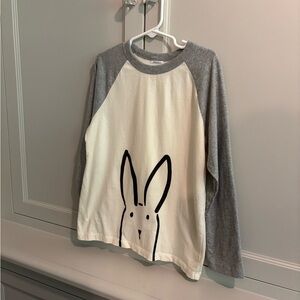 Hanna Andersson Gray and White Bunny Kids Shirt